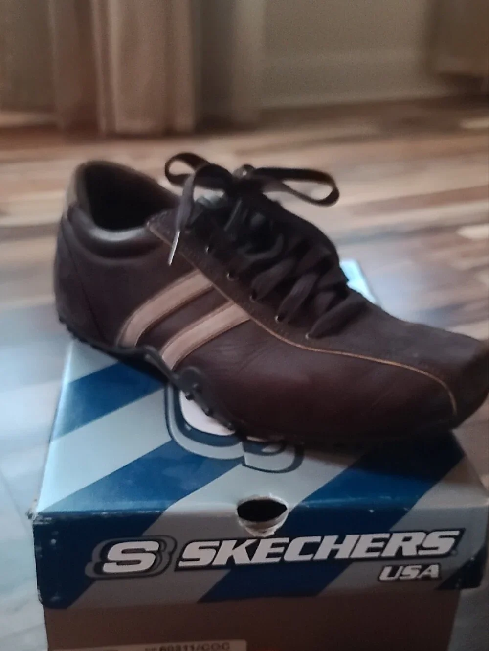 Skechers Men’s Dark Brown Lace-Up Casual Sneaker